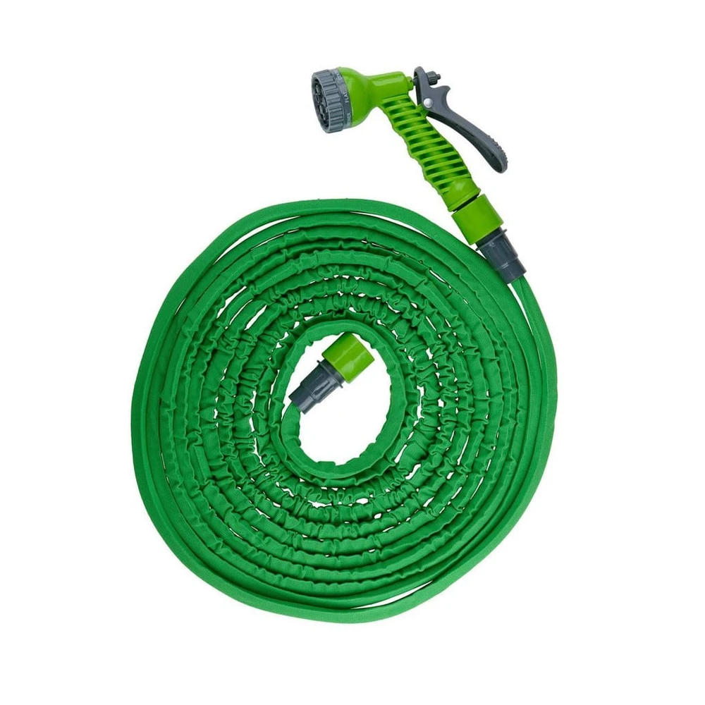 Kinzo Gartenschlauch Flexischlauch, 15m, Multifunktionsdüse 7 Funktionen