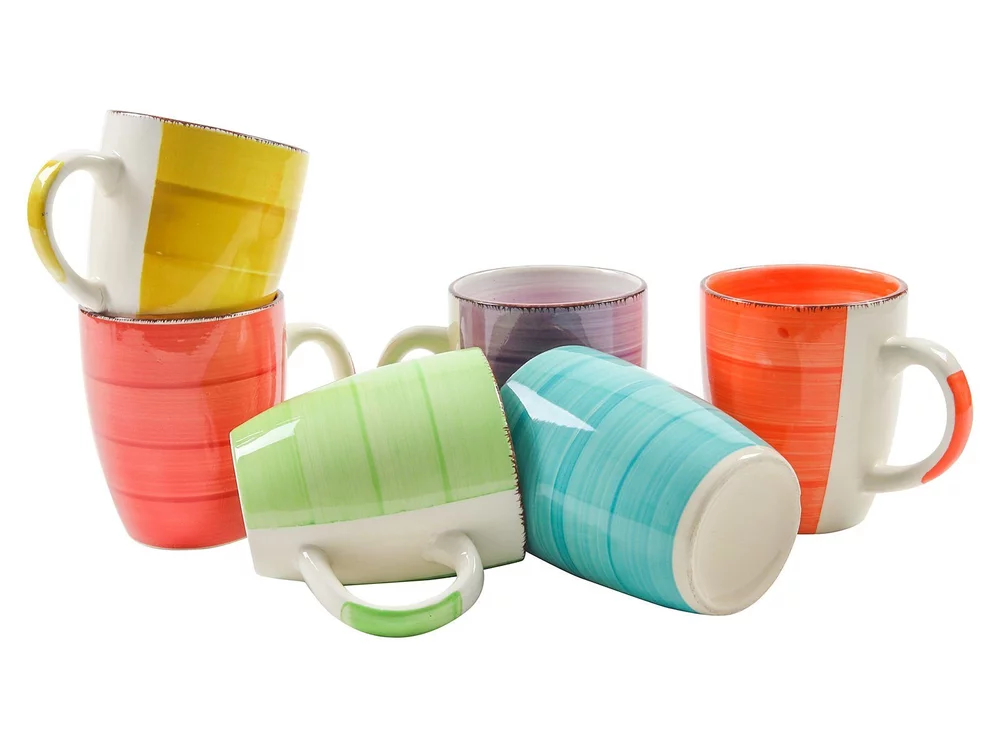 SPETEBO Kaffeeservice 6er Set - Bunte Porzellan Kaffeetassen